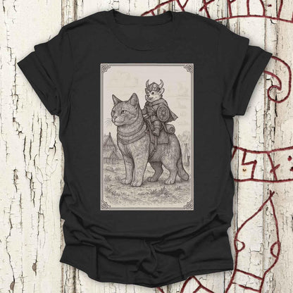 Medieval Cat With Small Viking Corgi T-shirt