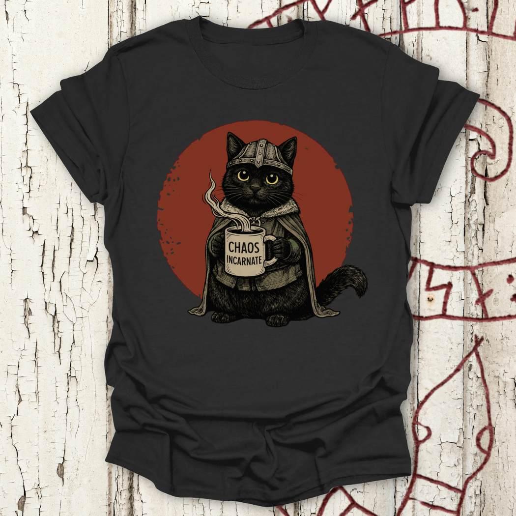 Chaos Incarnate - Viking Black Cat Retro T-shirt