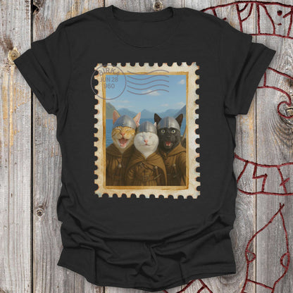 Viking Selfie Cats on a Longship T-Shirt