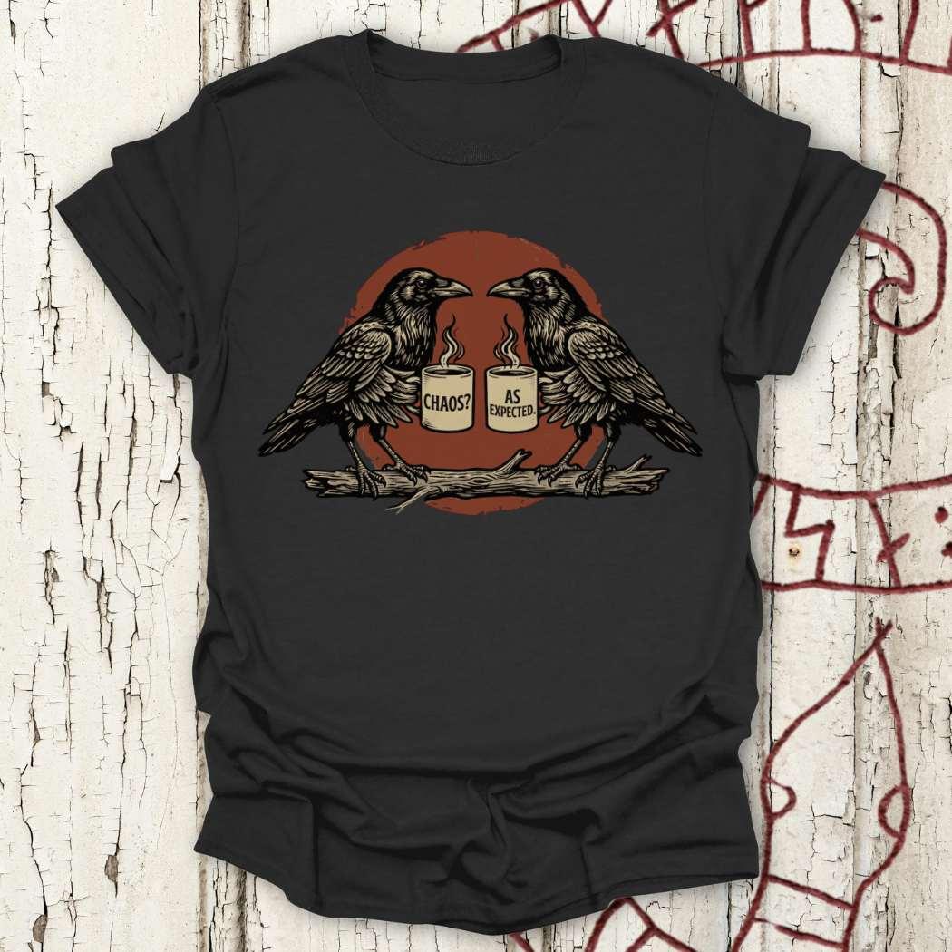 Chaos? As Expected - Huginn & Muninn Raven Retro T-shirt