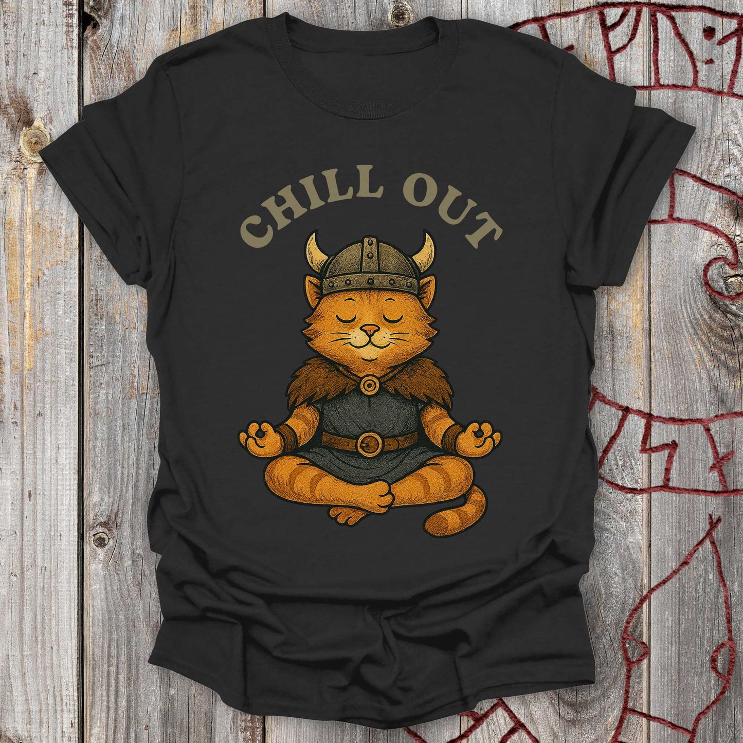 Chill Out - Viking Cat Meditation T-Shirt