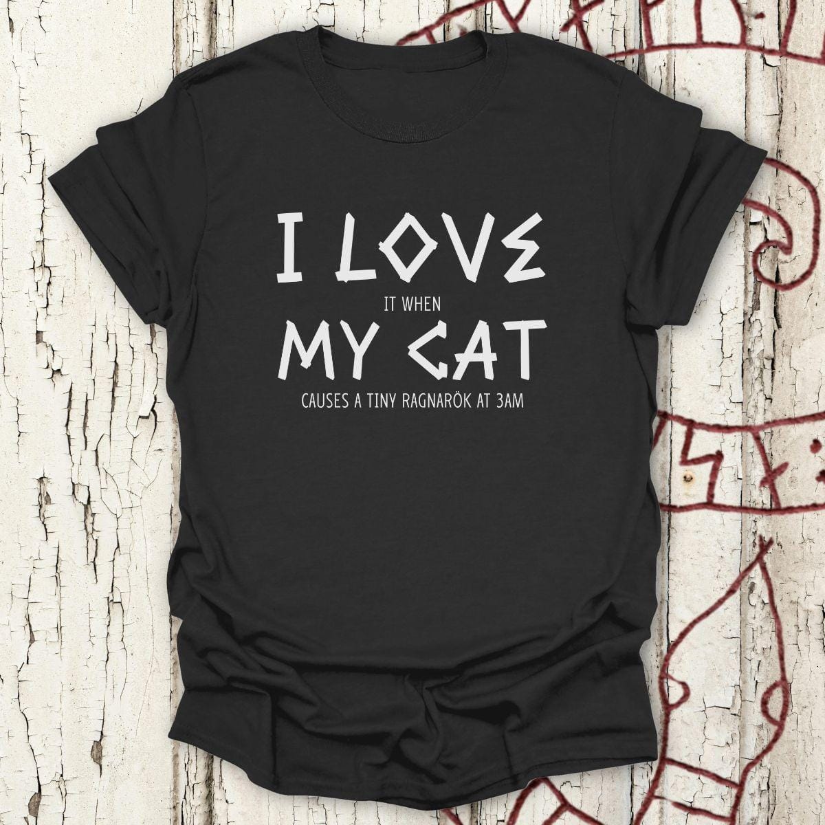 T-Shirt I Love My Cat - Funny Viking Cat Chaos T-shirt Unisex size S M L XL 2XL