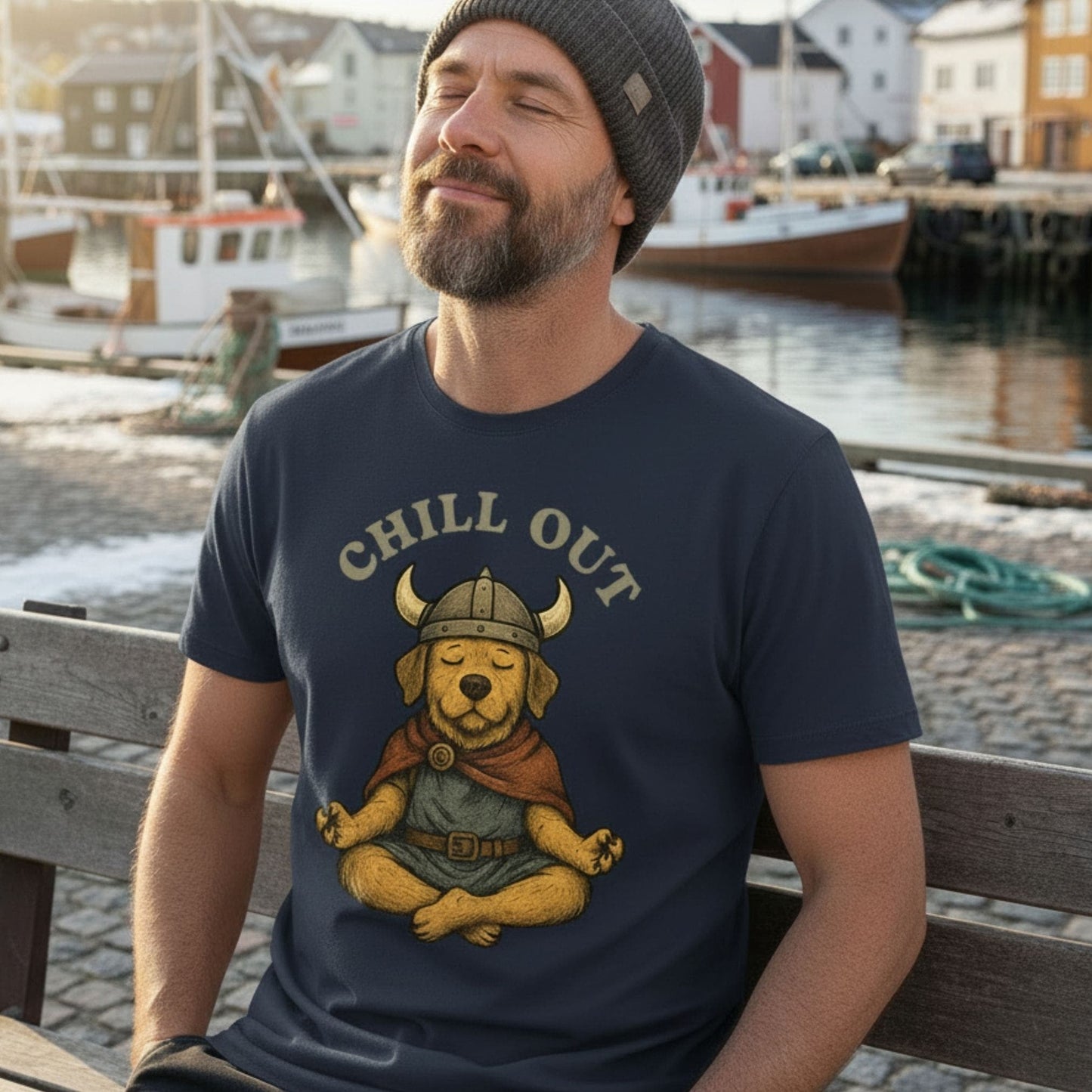 T-Shirt Chill Out - Viking Dog Meditation T-Shirt Unisex size S M L XL 2XL