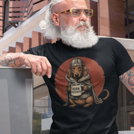 Born Berserker - Viking Dachshund Retro T-shirt NEW!