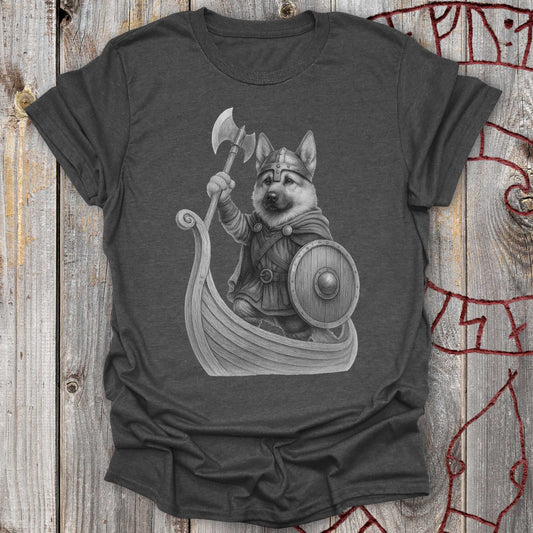 German Shepherd in Longship T-shirt