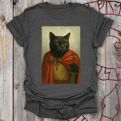Black Viking Cat Portrait T-Shirt
