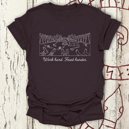 Work Hard. Feast Harder - Funny Viking Minimalist T-shirt