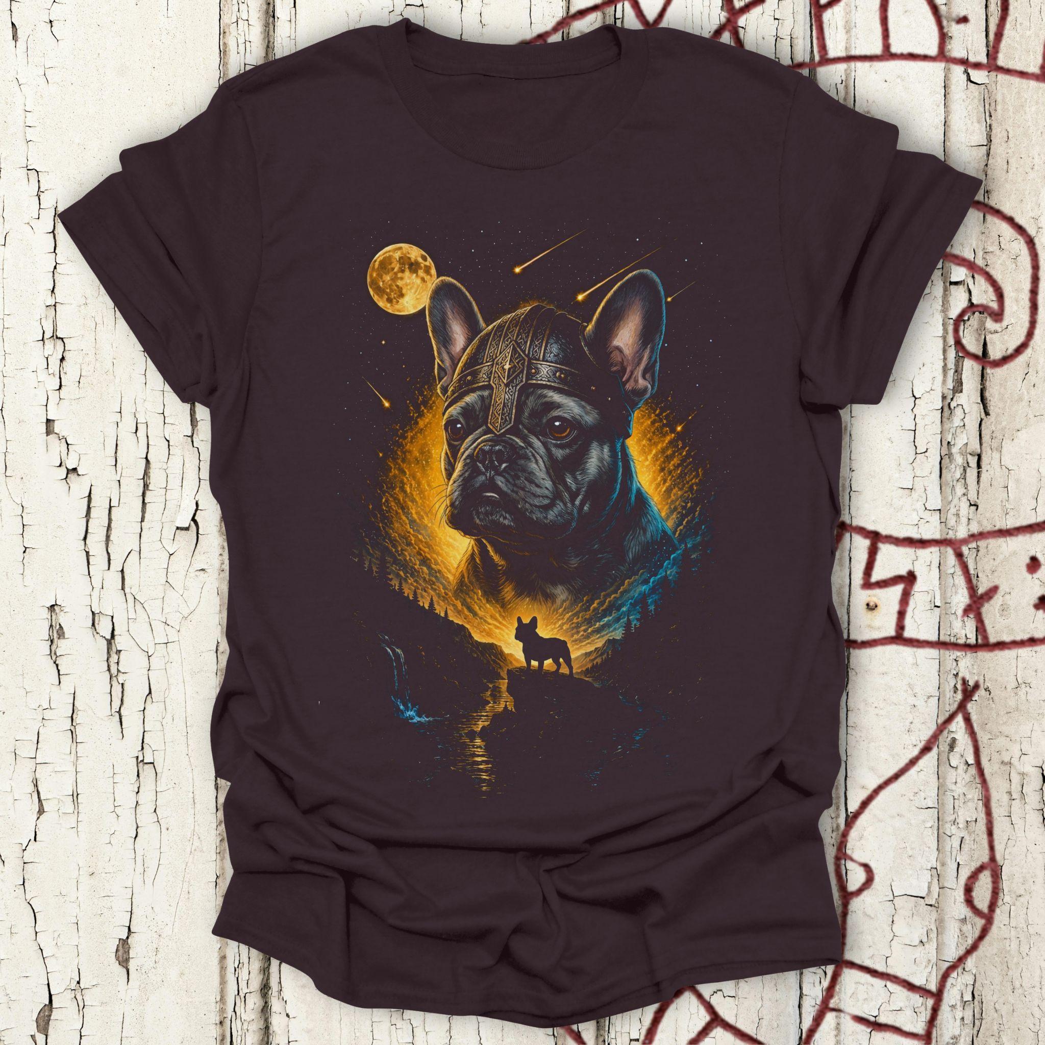 French Bulldog Howling at the Moon Viking T-shirt NEW! – Viking