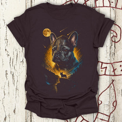 French Bulldog Howling at the Moon Viking T-shirt NEW!