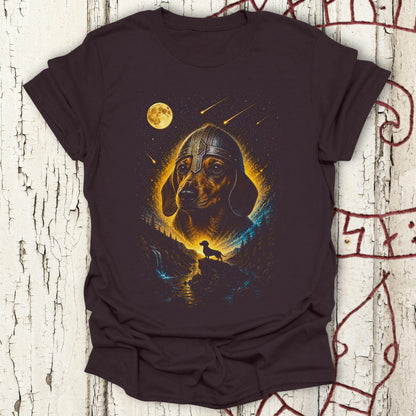 Dachshund Howling at the Moon Viking T-shirt NEW!