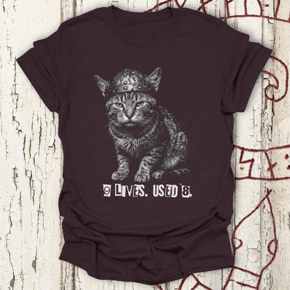 9 Lives Used 8 - Ransome Note Warrior Cat T-shirt NEW!