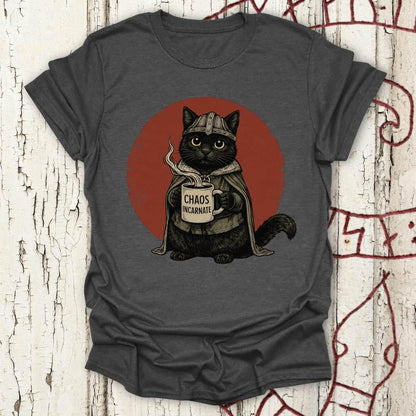 Chaos Incarnate - Viking Black Cat Retro T-shirt