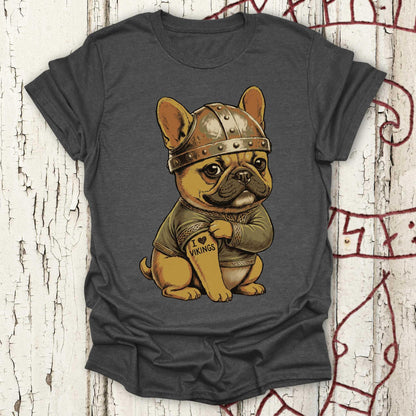 Viking Bulldog with Tattoo - I Love Vikings - T-shirt NEW!