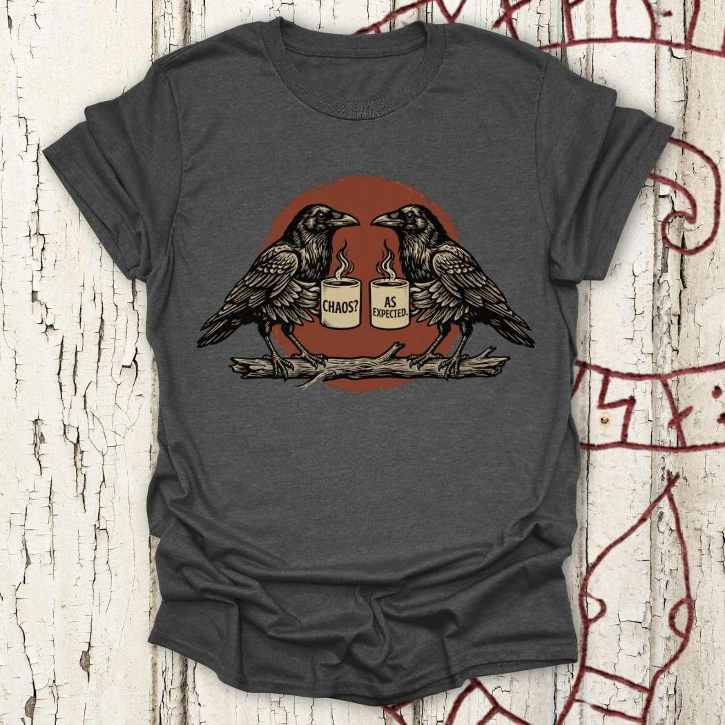 Chaos? As Expected - Huginn & Muninn Raven Retro T-shirt