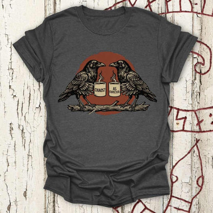 Chaos? As Expected - Huginn & Muninn Raven Retro T-shirt