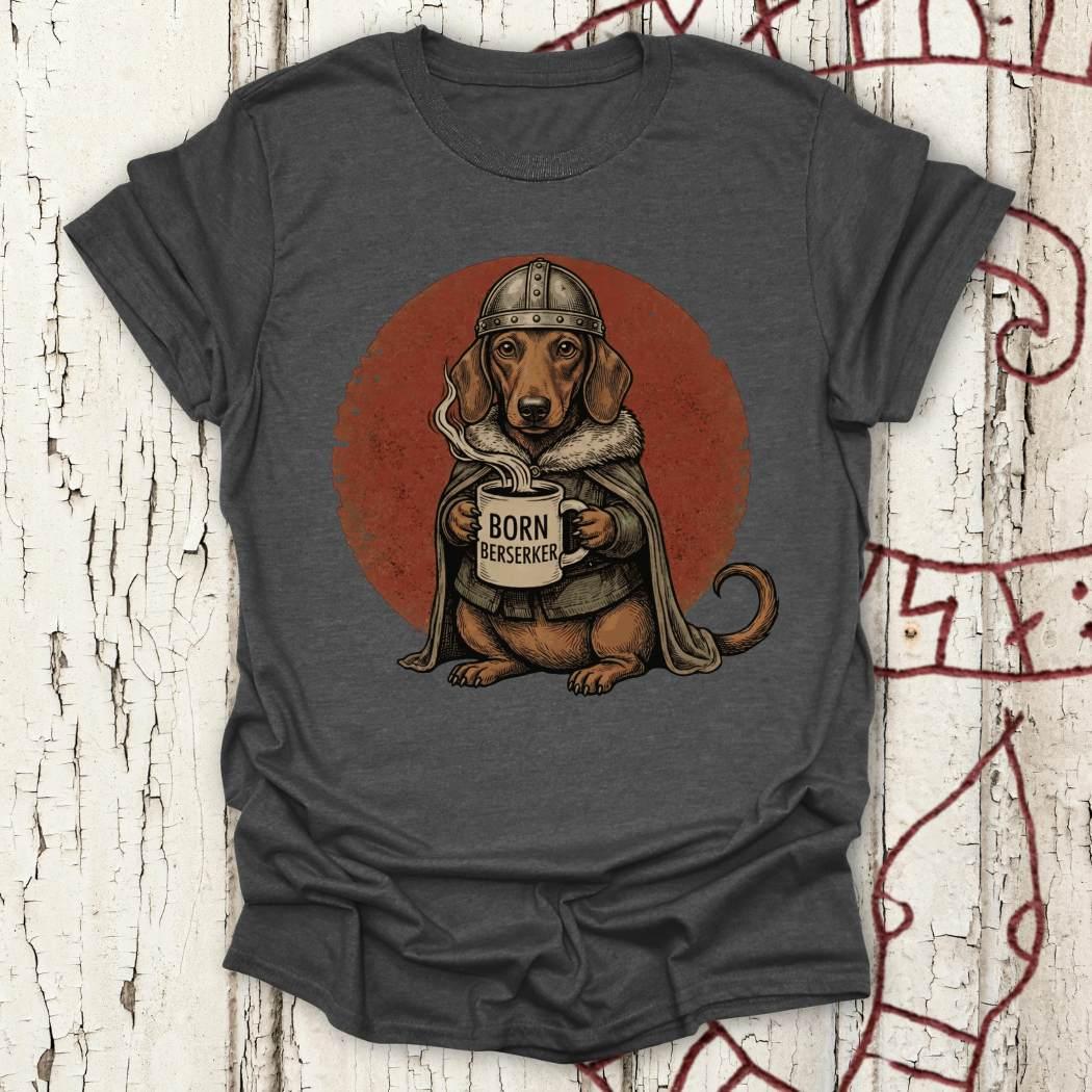 Born Berserker - Viking Dachhund Retro T-shirt NEW!