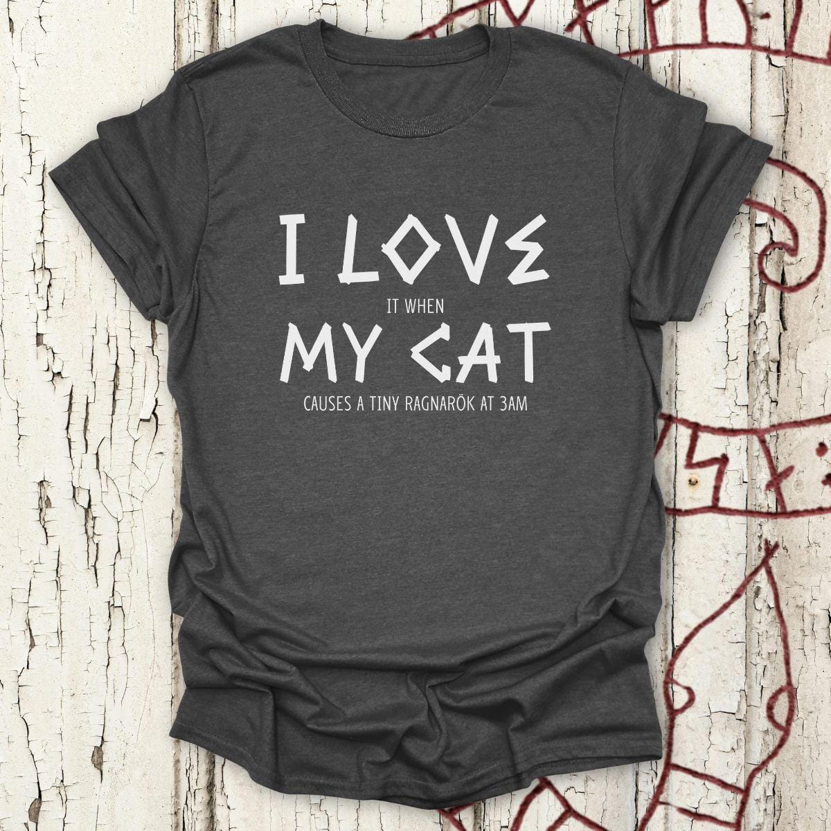 T-Shirt I Love My Cat - Funny Viking Cat Chaos T-shirt Unisex size S M L XL 2XL