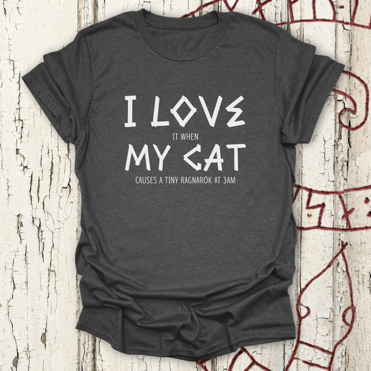 T-Shirt I Love My Cat - Funny Viking Cat Chaos T-shirt Unisex size S M L XL 2XL