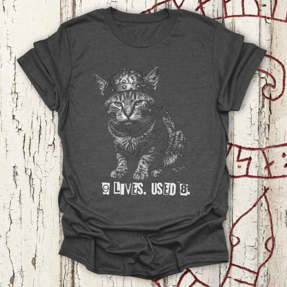 9 Lives Used 8 - Ransome Note Warrior Cat T-shirt NEW!