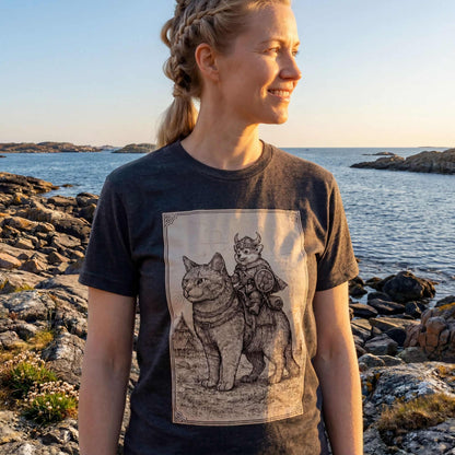 T-Shirt Medieval Cat With Small Viking Corgi T-shirt Unisex size S M L XL 2XL