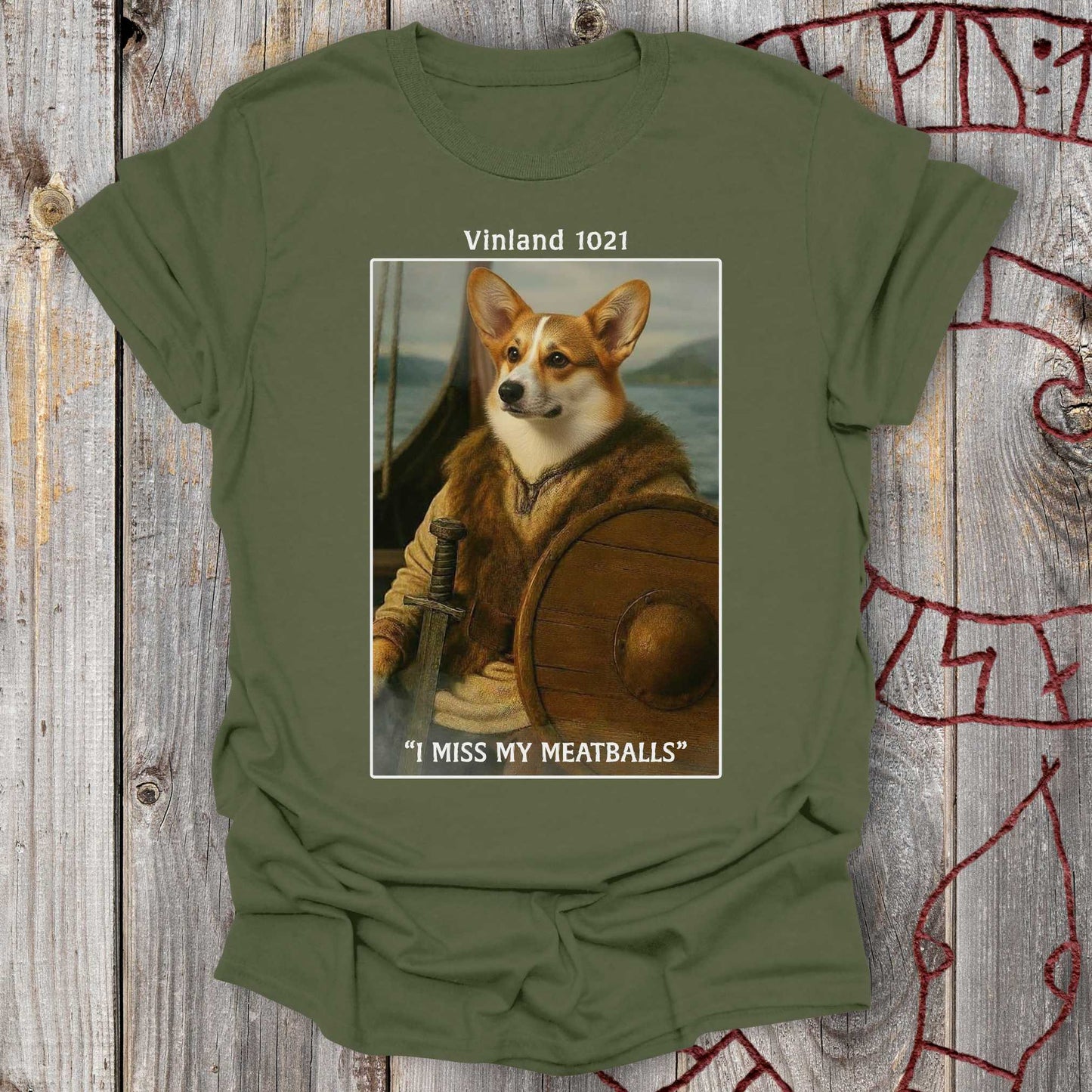 Vinland 1021 – I Miss My Meatballs Viking Dog - T-Shirt
