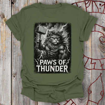 Paws of Thunder - Thor Viking Cat T-Shirt