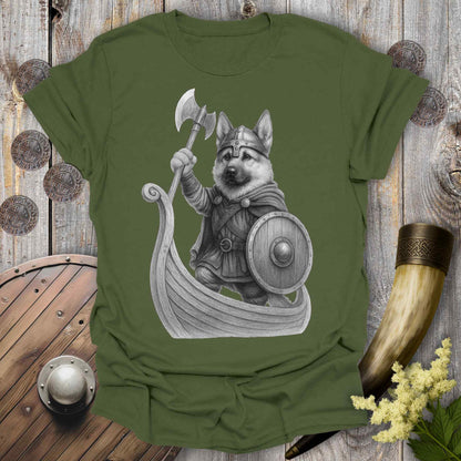 German Shepherd in Longship T-shirt