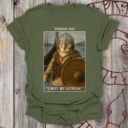 T-Shirt Vinland 1021 - I Miss My Lutefisk Viking Cat T-Shirt Unisex size S M L XL 2XL