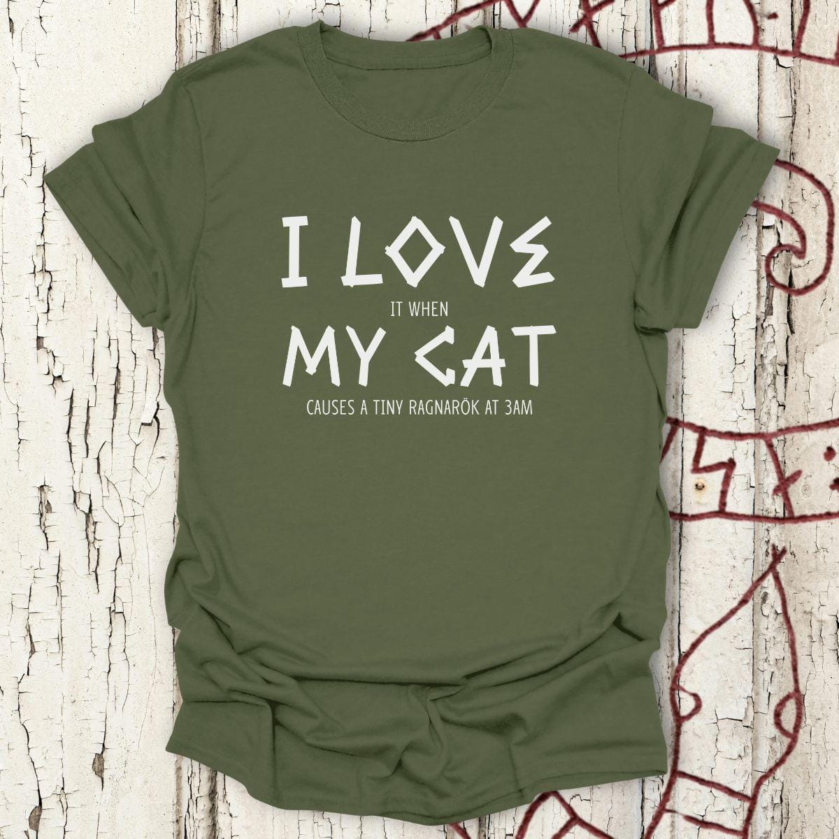 T-Shirt I Love My Cat - Funny Viking Cat Chaos T-shirt Unisex size S M L XL 2XL