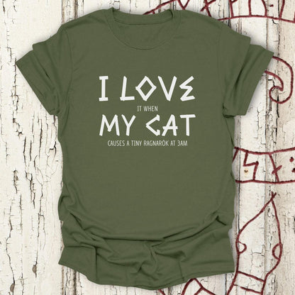 T-Shirt I Love My Cat - Funny Viking Cat Chaos T-shirt Unisex size S M L XL 2XL