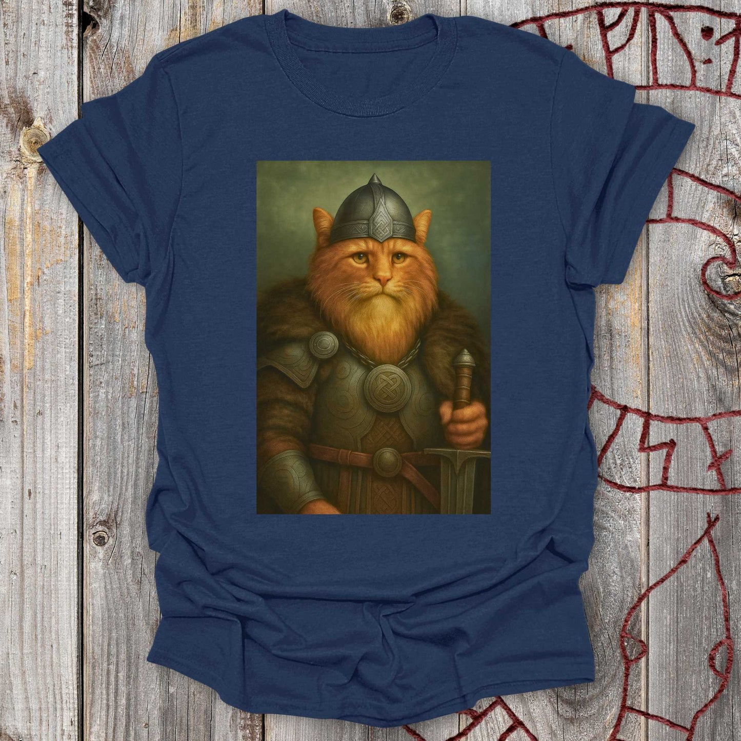 Medieval Viking King - Cat Portrait T-Shirt