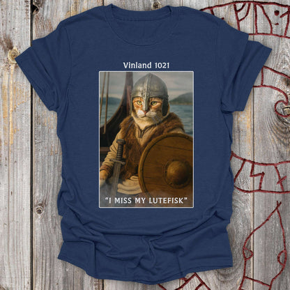 T-Shirt Vinland 1021 - I Miss My Lutefisk Viking Cat T-Shirt Unisex size S M L XL 2XL