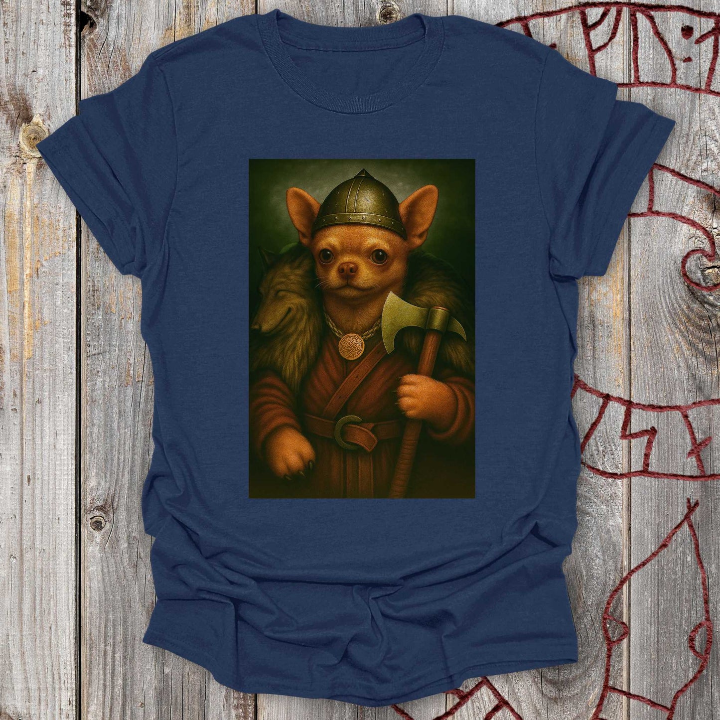 Chihuahua Viking Portrait T-Shirt