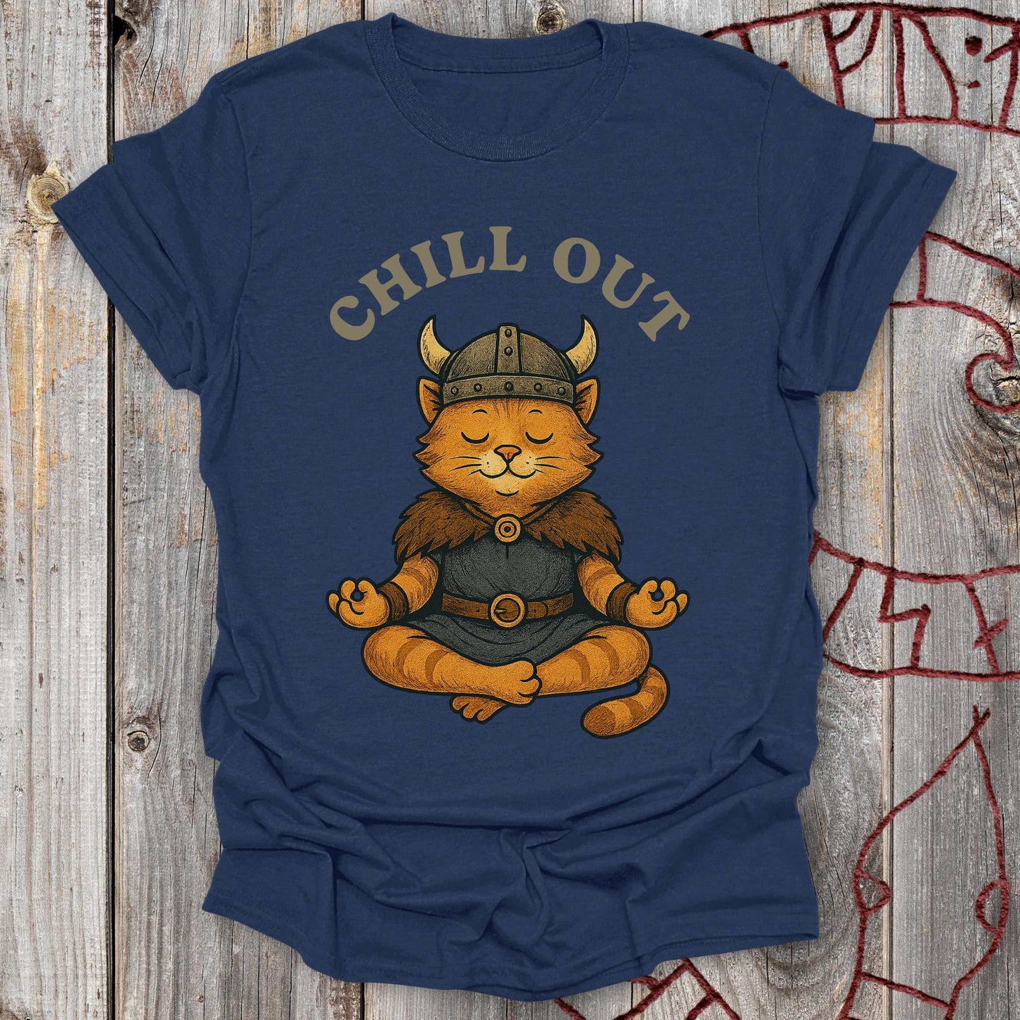 Chill Out - Viking Cat Meditation T-Shirt