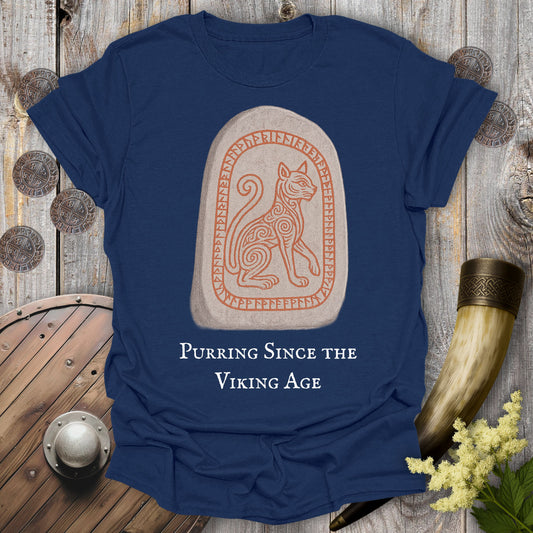 Purring Since the Viking Age - Runestone Cat T-shirt