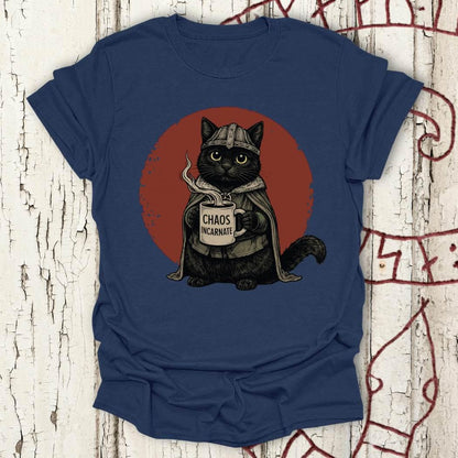 Chaos Incarnate - Viking Black Cat Retro T-shirt