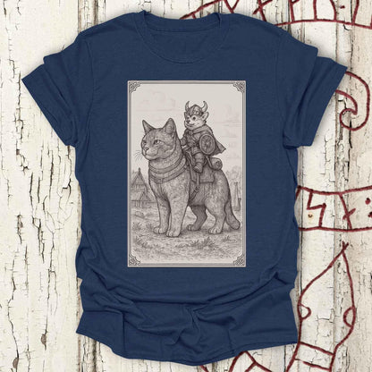 Medieval Cat With Small Viking Corgi T-shirt