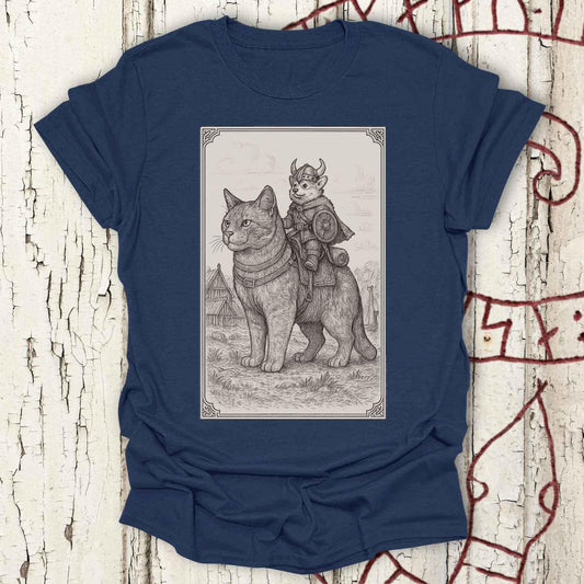 Medieval Cat With Small Viking Corgi T-shirt
