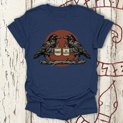 Chaos? As Expected - Huginn & Muninn Raven Retro T-shirt