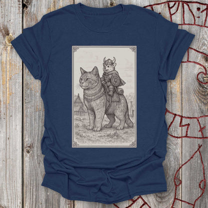Medieval Cat With Small Viking Corgi – T-Shirt