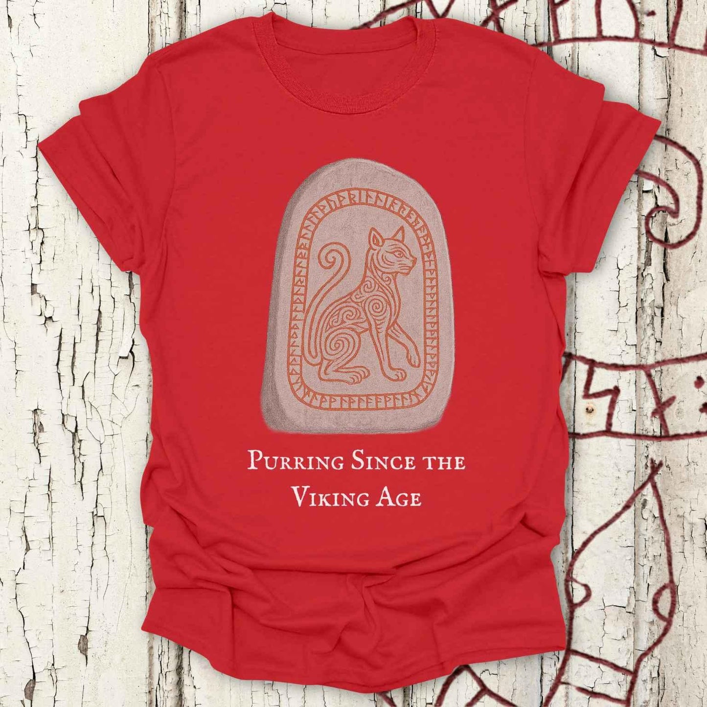Purring Since the Viking Age - Runestone Cat T-Shirt