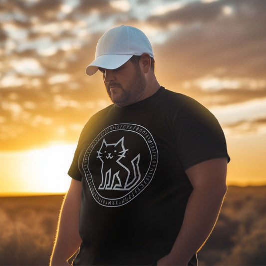 T-Shirt Rune Circle Viking Cat T-shirt Unisex size S M L XL 2XL