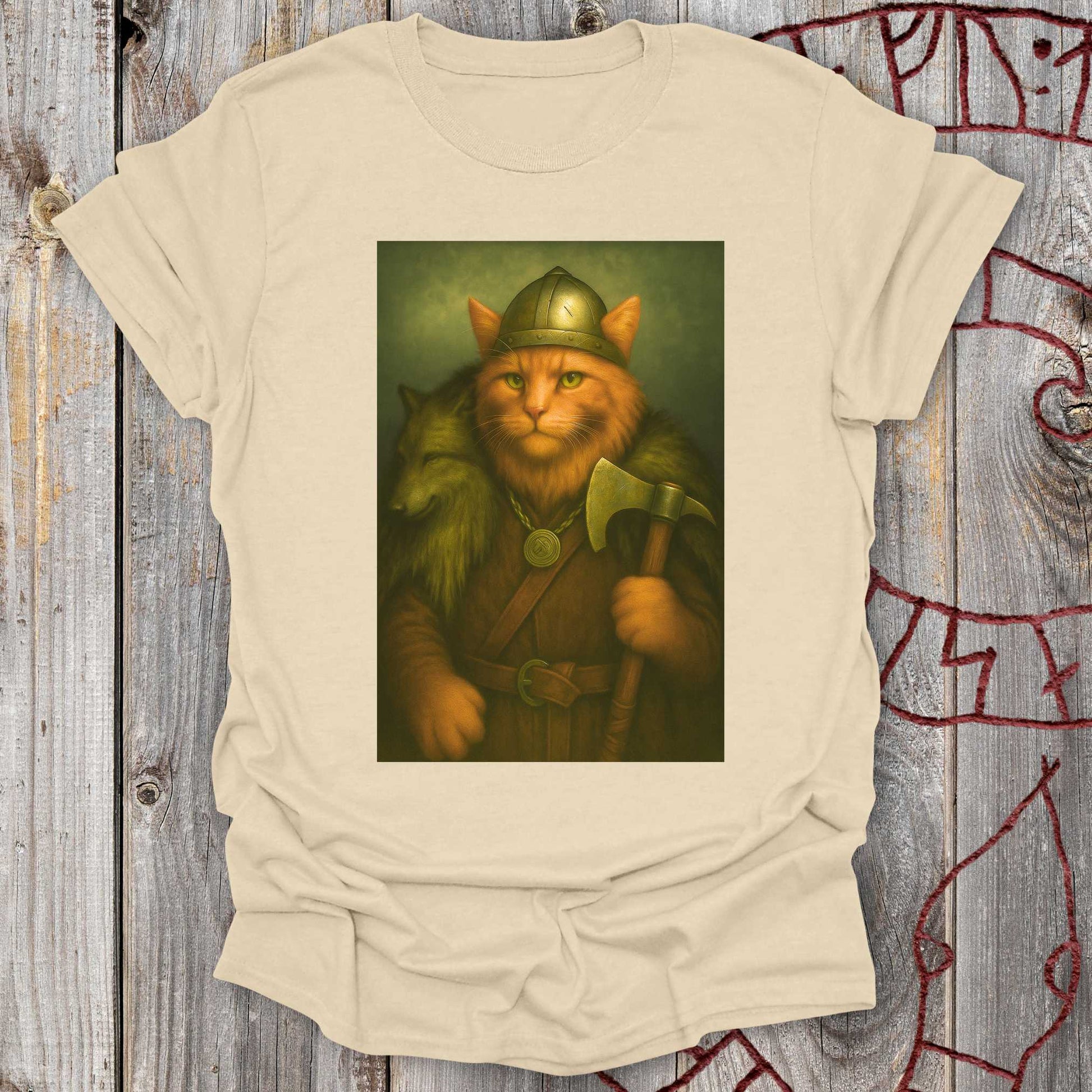 T-Shirt Viking Cat in Wolfskin Plaid T-Shirt Unisex size S M L XL 2XL
