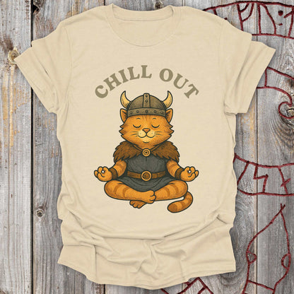 Chill Out - Viking Cat Meditation T-Shirt