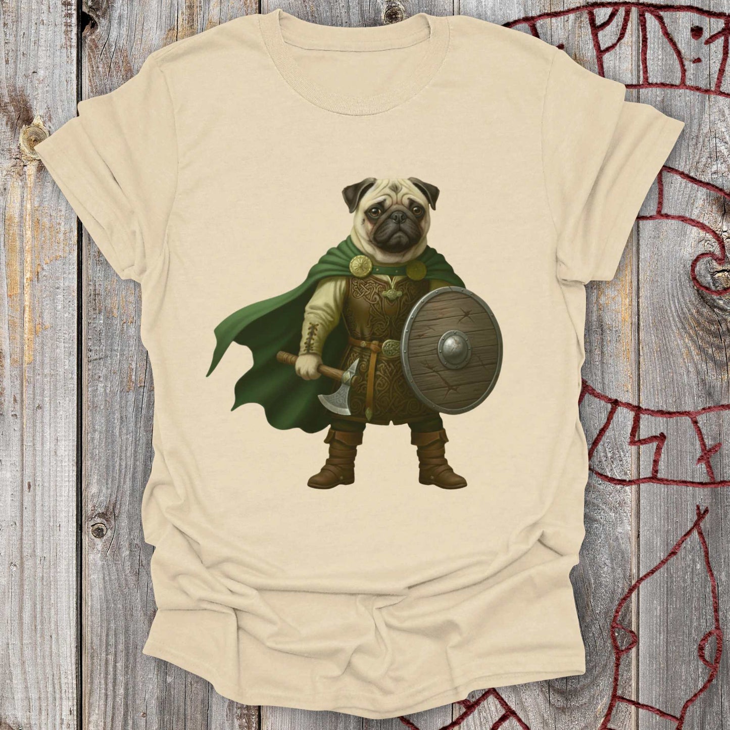 Brave Pug - Norse Hero Dog T-Shirt