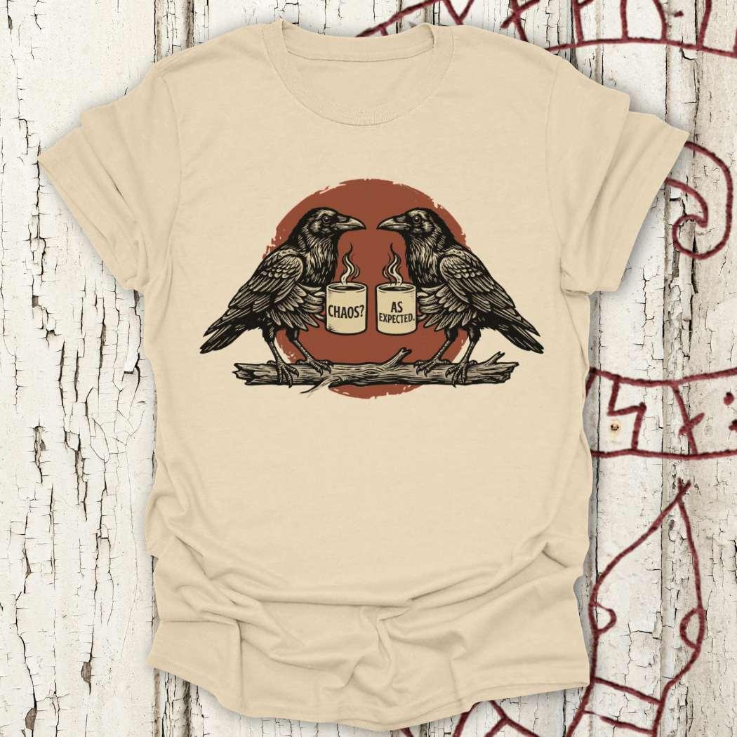 Chaos? As Expected - Huginn & Muninn Raven Retro T-shirt