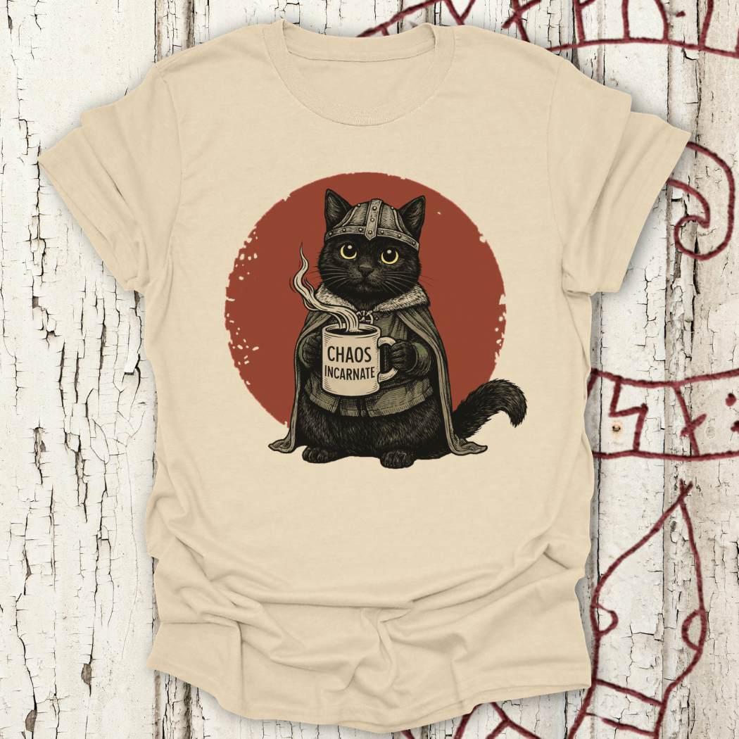 Chaos Incarnate - Viking Black Cat Retro T-shirt