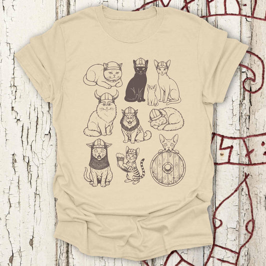 Vintage 90s Tattoo Style - Viking Cats & Kitten T-shirt NEW!