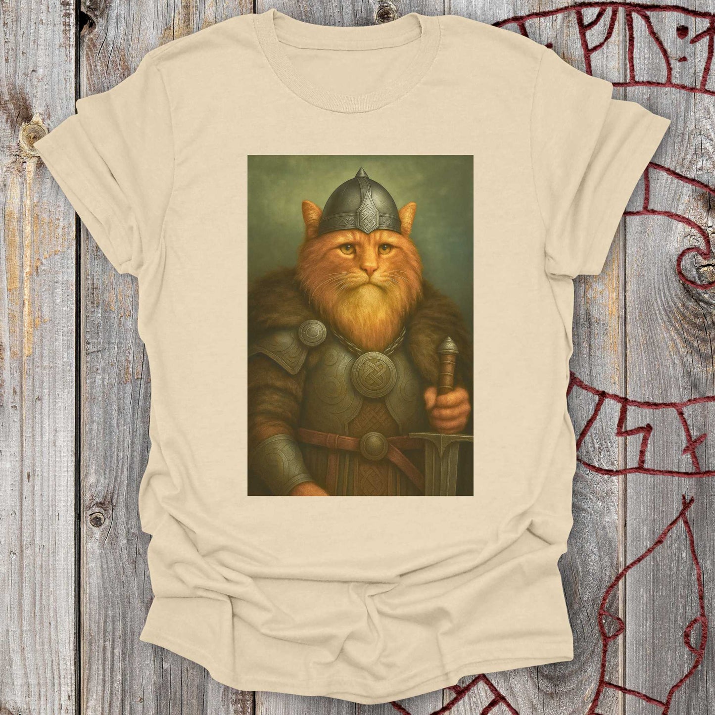 Medieval Viking King - Cat Portrait T-Shirt