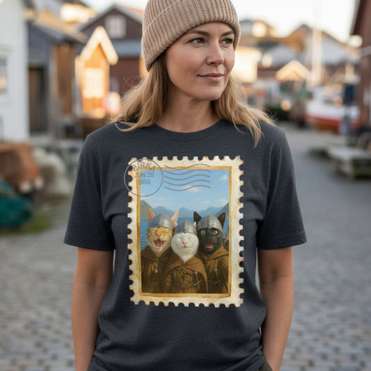 T-Shirt Viking Selfie Cats on a Longship T-Shirt Unisex size S M L XL 2XL